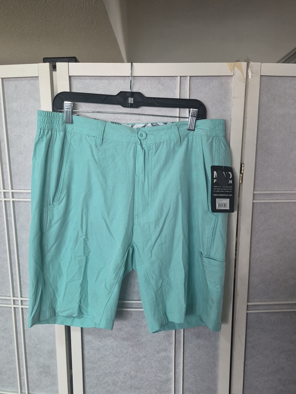 Mad Pelican Men's Mint Green Hybrid Shorts with Elastic Waist
